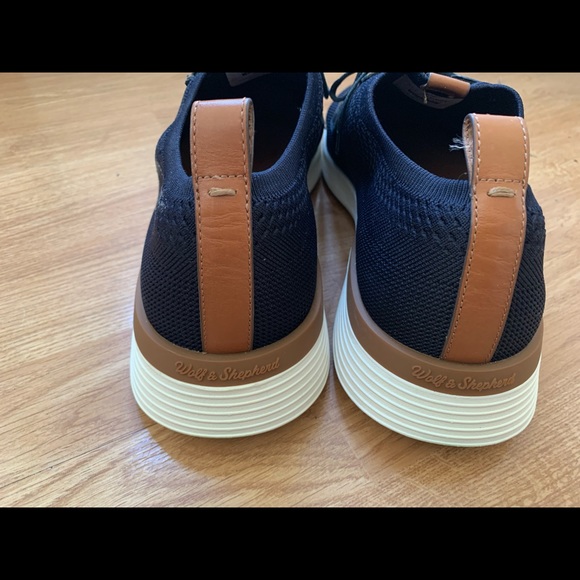 Wolf & Shepherd Swiftknit Derby Navy Sneakers 13 Worn Once Impeccable $189 - Picture 7 of 12